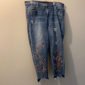 Embroidered Jeans.